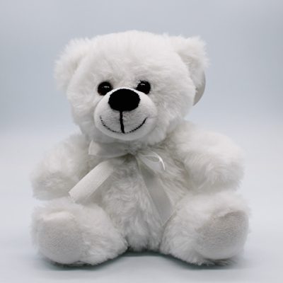 WHITE PLUSH TEDDY BEAR 6"