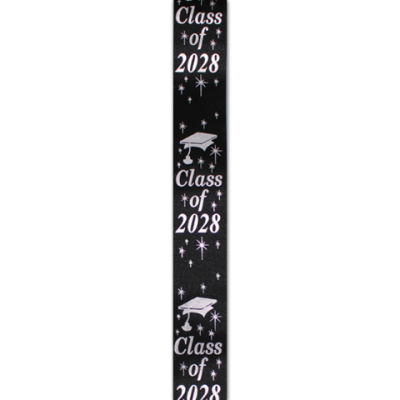 class of 2028 graduation confetti imprint ribbon