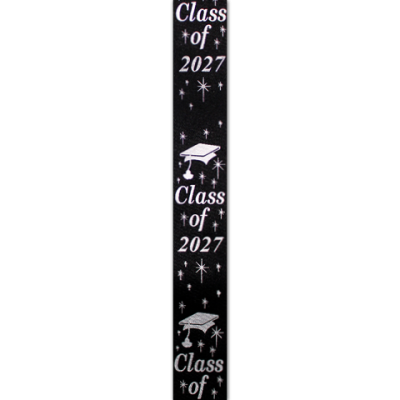class of 2027 graduation confetti imprint ribbon