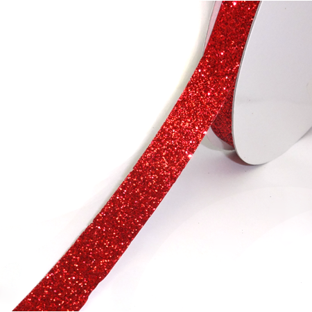 3 Sparklet Glitter Ribbon - 5/8 - Red - 50 Yd. Roll