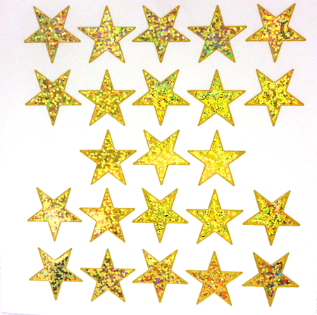 Star Sticker Sheet - Holographic Gold - 23 Per Sheet