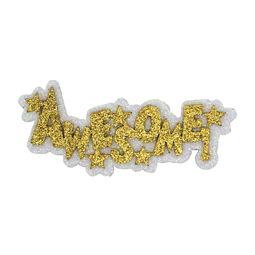 Glitter Foam "Awesome"- Gold/White - 1 pc. pkg.