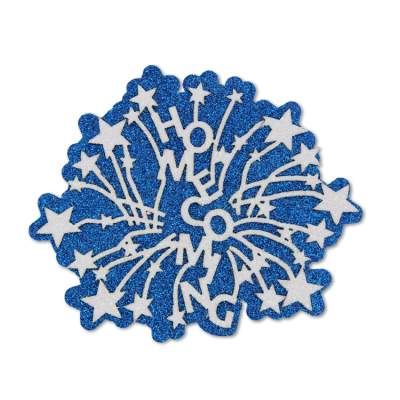 hoco burst blue and white glitter foam.