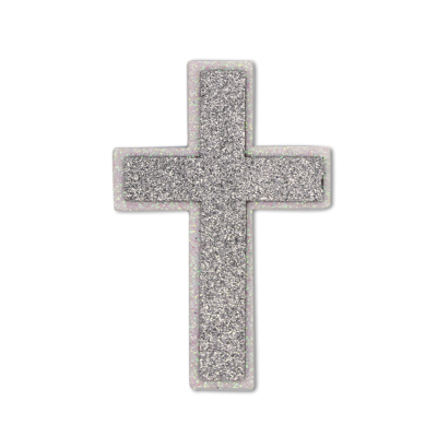 silver cross glitter foam.