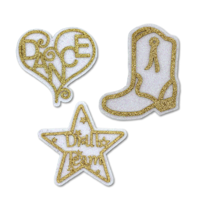 gold dance drill team glitter foam.