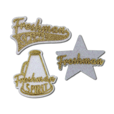 gold freshman spirit glitter foam.