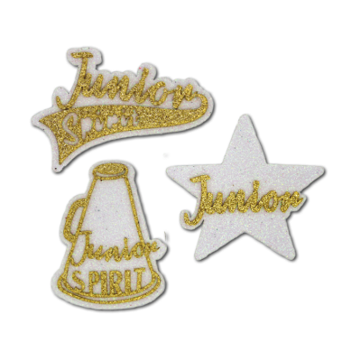 gold junior spirit glitter foam.