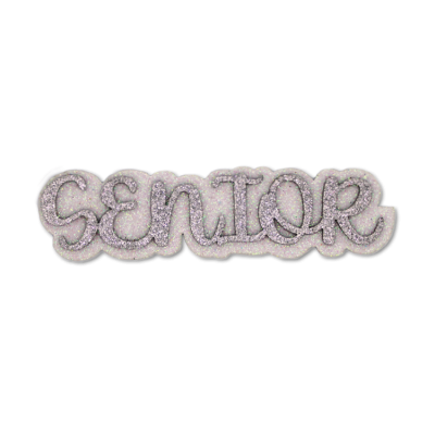 silver senior glitter foam.
