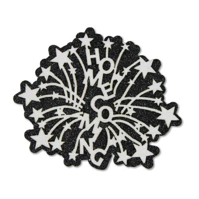 black and white homecoming burst glitter foam