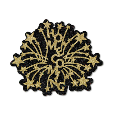 black and gold homecoming burst glitter foam