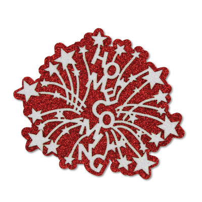 red and white homecoming burst glitter foam