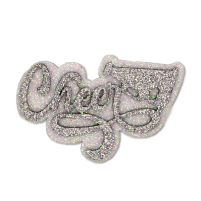 silver cheer megaphone glitter foam.
