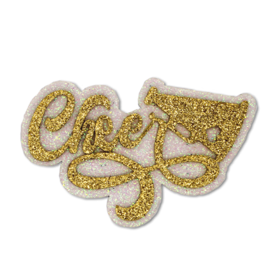 gold cheer megaphone glitter foam.