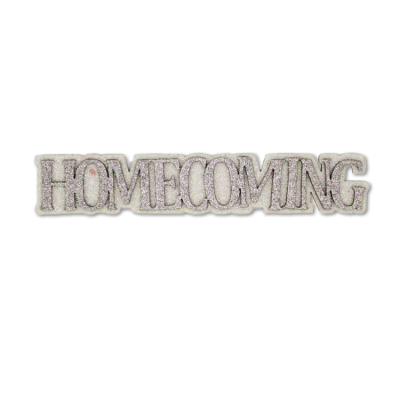 silver and white homecoming glitter foam.