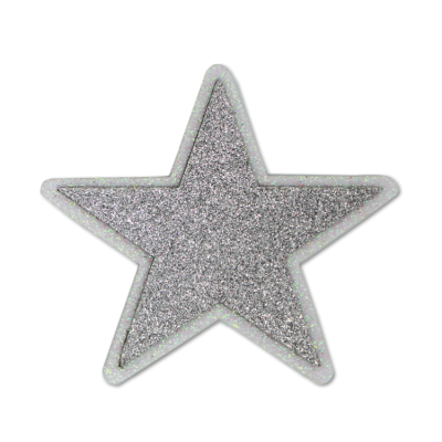 silver and white star glitter foam.