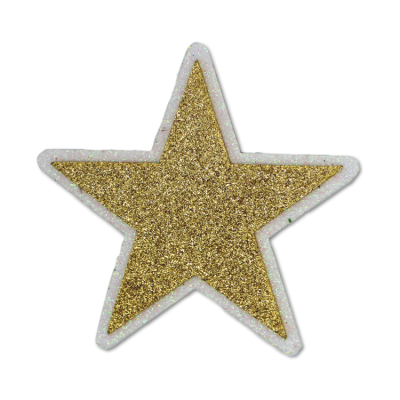 gold and white star glitter foam.