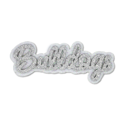 silver and white bulldogs glitter foam.