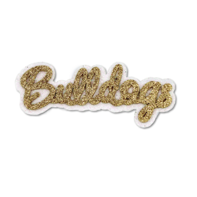 gold and white bulldogs glitter foam.