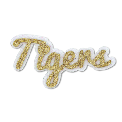 gold and white tigers glitter foam.