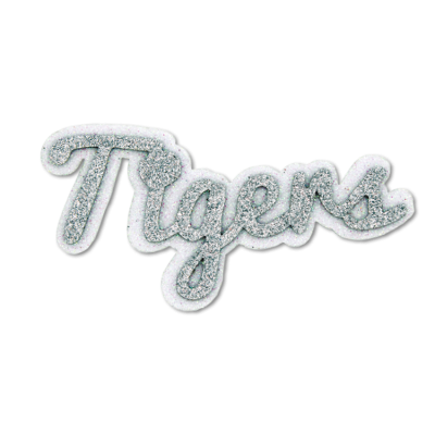 silver and white tigers glitter foam.