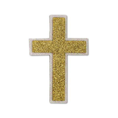 gold cross glitter foam.