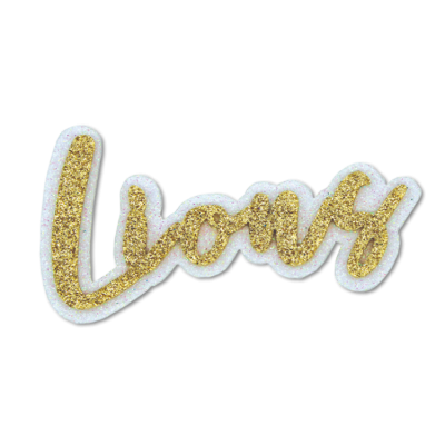 gold and white lions glitter foam.