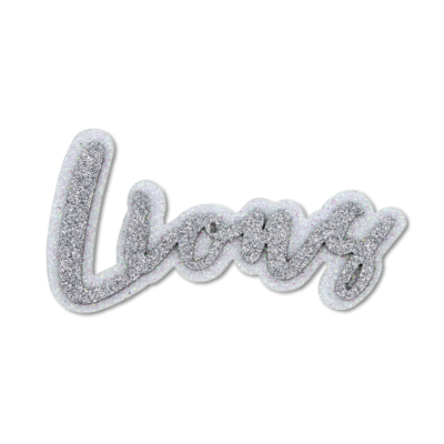 silver and white lions glitter foam.
