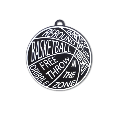 basketball words black and white trinket