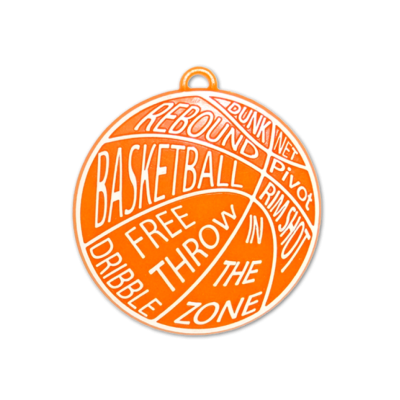 basketball words orange and white trinket