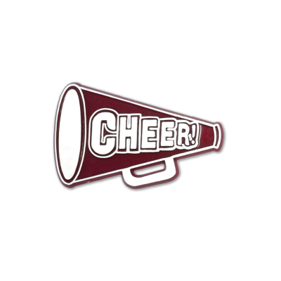 cheer megaphone burgundy trinket