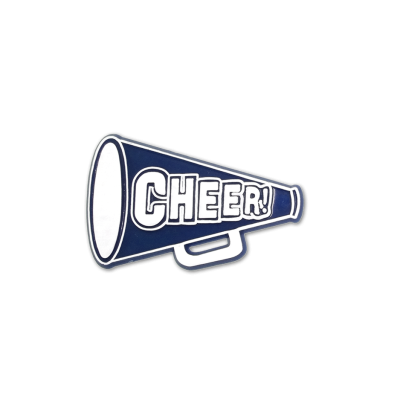 cheer megaphone navy trinket