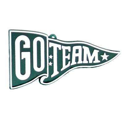 hunter and white Go Team pennant