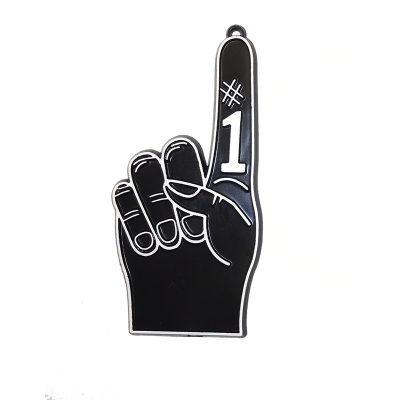black and white number one finger trinket