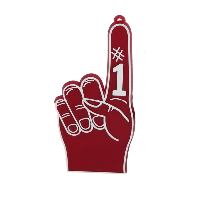 burgundy and white number one finger trinket