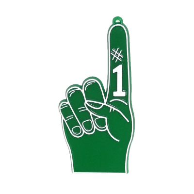 emerald and white number one finger trinket