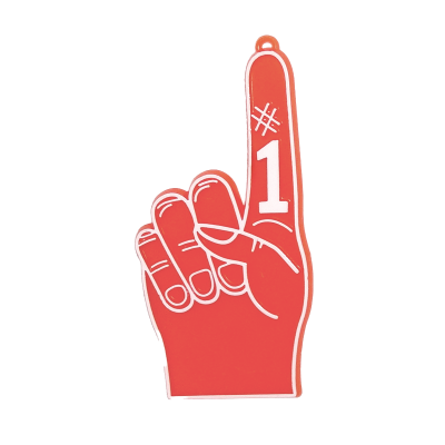 orange and white number one finger trinket