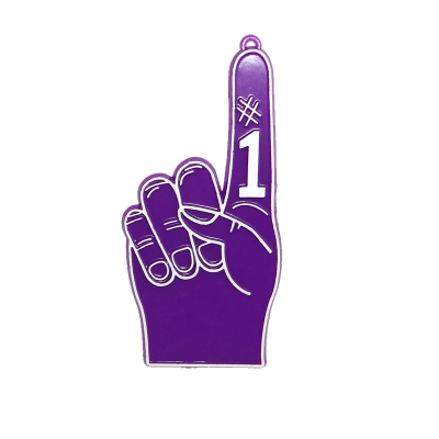 purple and white number one finger trinket