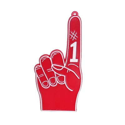 red and white number one finger trinket