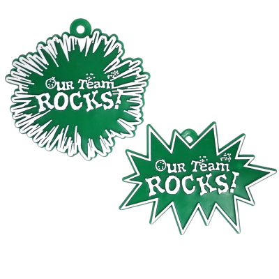 emerald and white our team rocks trinket