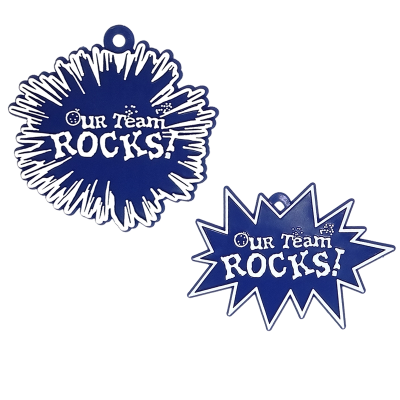 navy and white our team rocks trinket