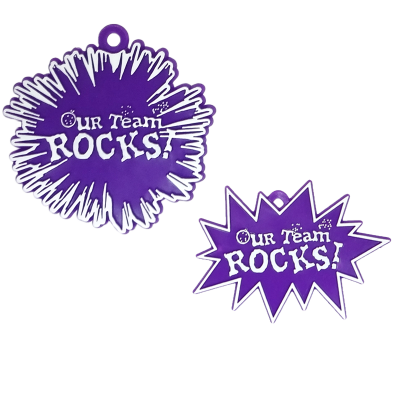 purple our team rocks trinket
