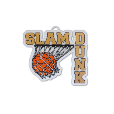 slam dunk basketball gold and white trinket.