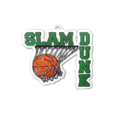 slam dunk basketball emerald and white trinket.