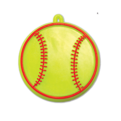 1.5" Yellow/Red Softball Flat Charm - 2 pc. pkg.