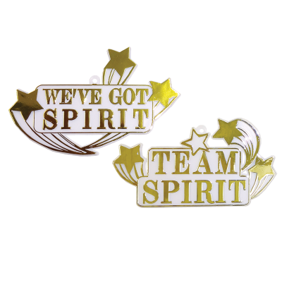 gold and white team spirit trinkets