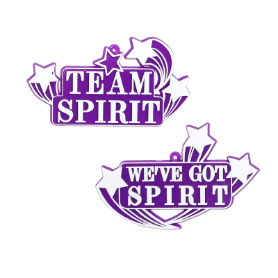 purple and white team spirit trinkets