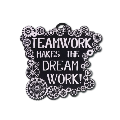 black and white teamwork dream work trinket