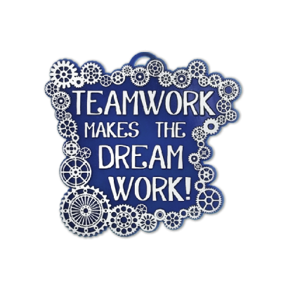 navy and white teamwork dream work trinket