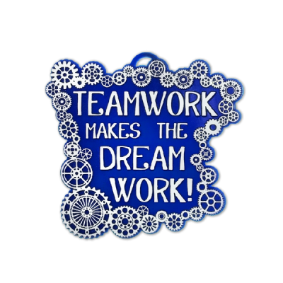 royal and white teamwork dream work trinket