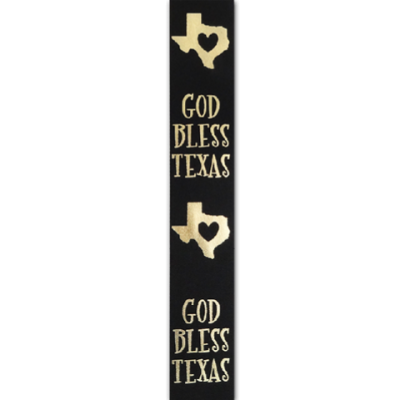 God bless Texas imprint ribbon